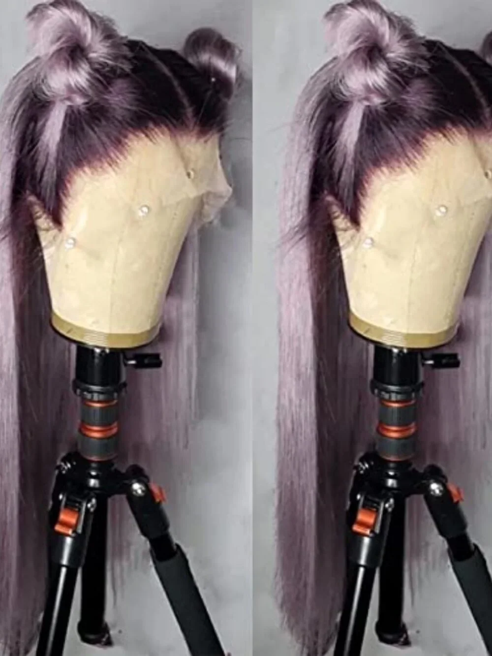 Synthetic Lace Front Wigs Ombre Purple Long Straight Wig | 26 Inch Lilac Long